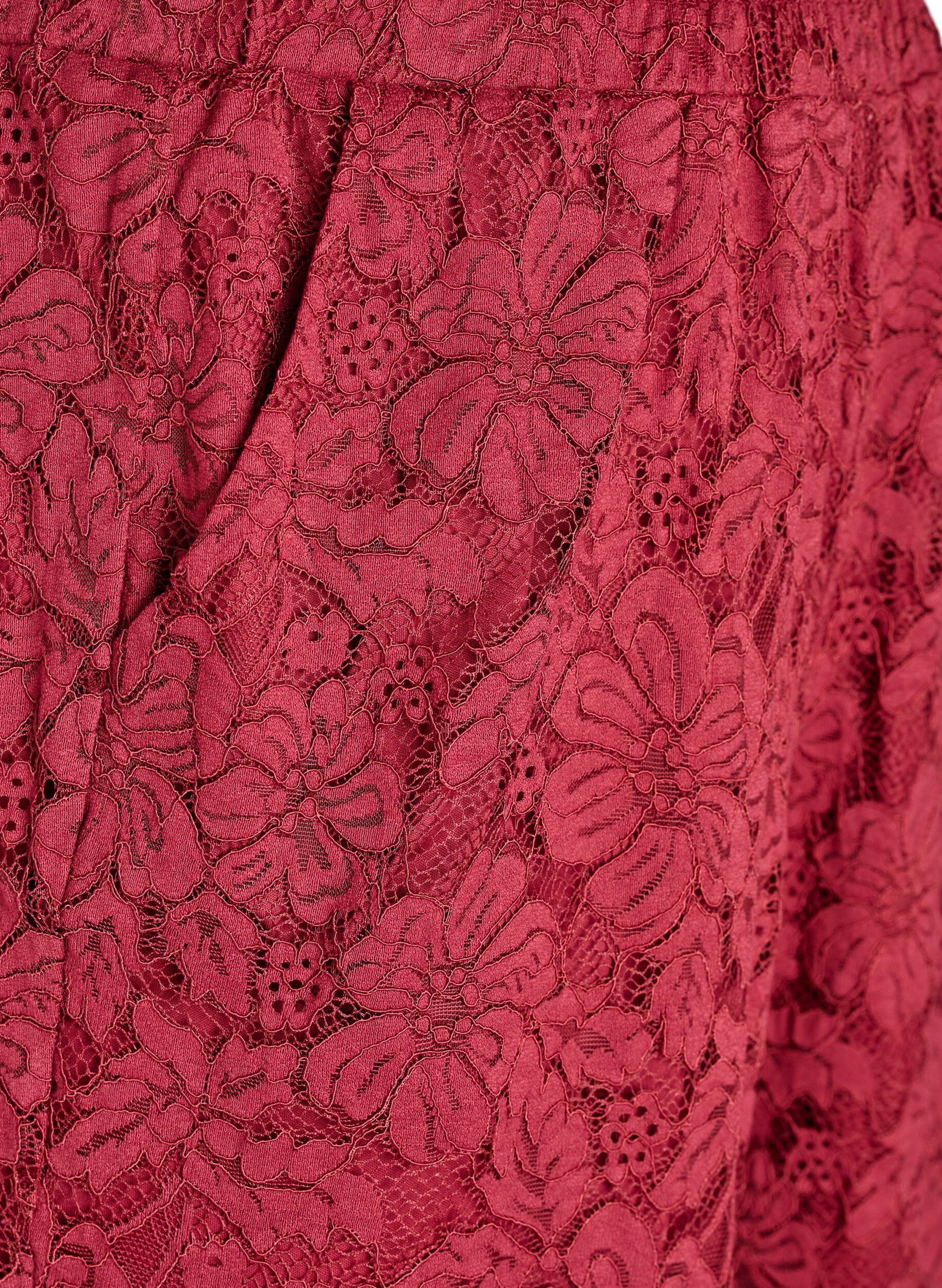 Zizzi Blonderbukser med h&oslash;y midje og lommer, M&oslash;rk Bordeaux, Packshot image number 2