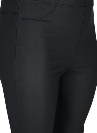 Coated leggings med splitter, Black, Packshot image number 2