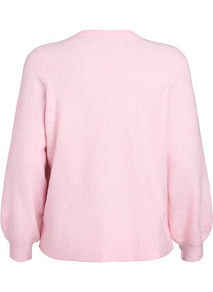 Zizzi Cardigan i myk strikk med gullfargede knapper, Fairy Tale Mel., Packshot image number 1