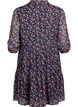 Tunika med blomsterm&oslash;nster og glittertr&aring;der, Bl&aring;, Packshot image number 1