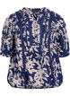 Bluse med trykk og 1/2 ermer, Bl&aring;, Packshot image number 0