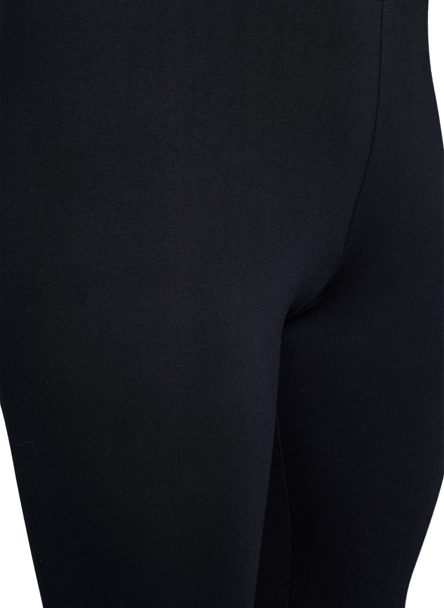 Zizzi Ankellange leggings i viskose, Svart, Packshot image number 2
