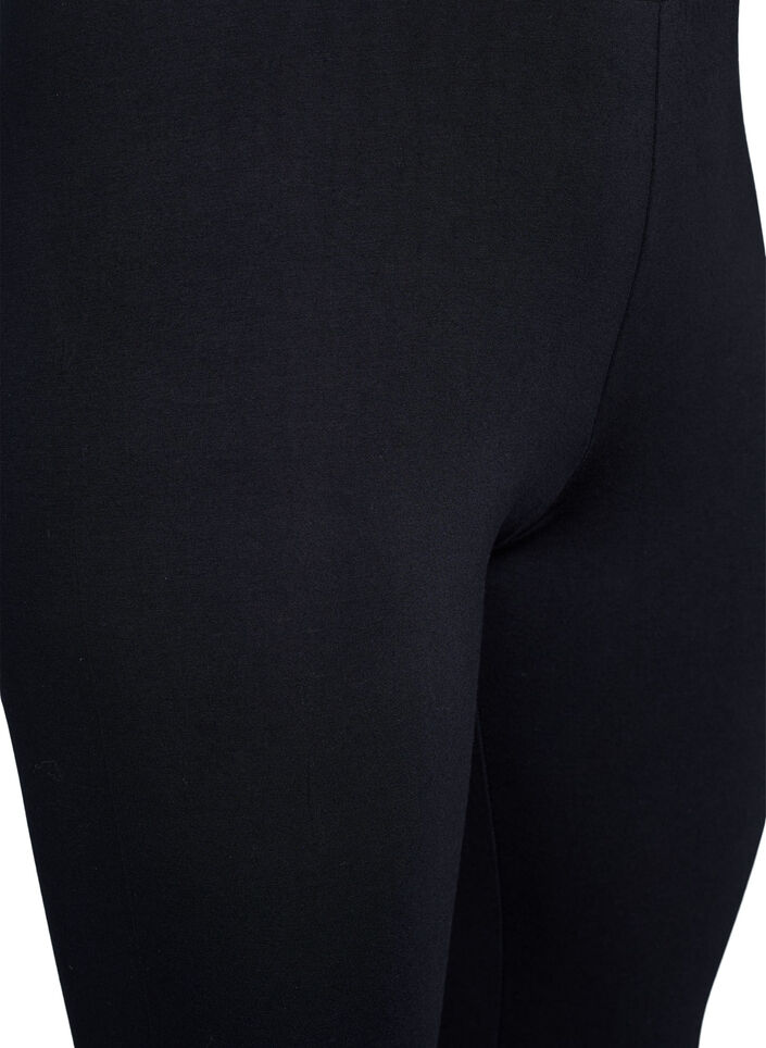 Ankellange leggings i viskose, Svart, Packshot image number 2