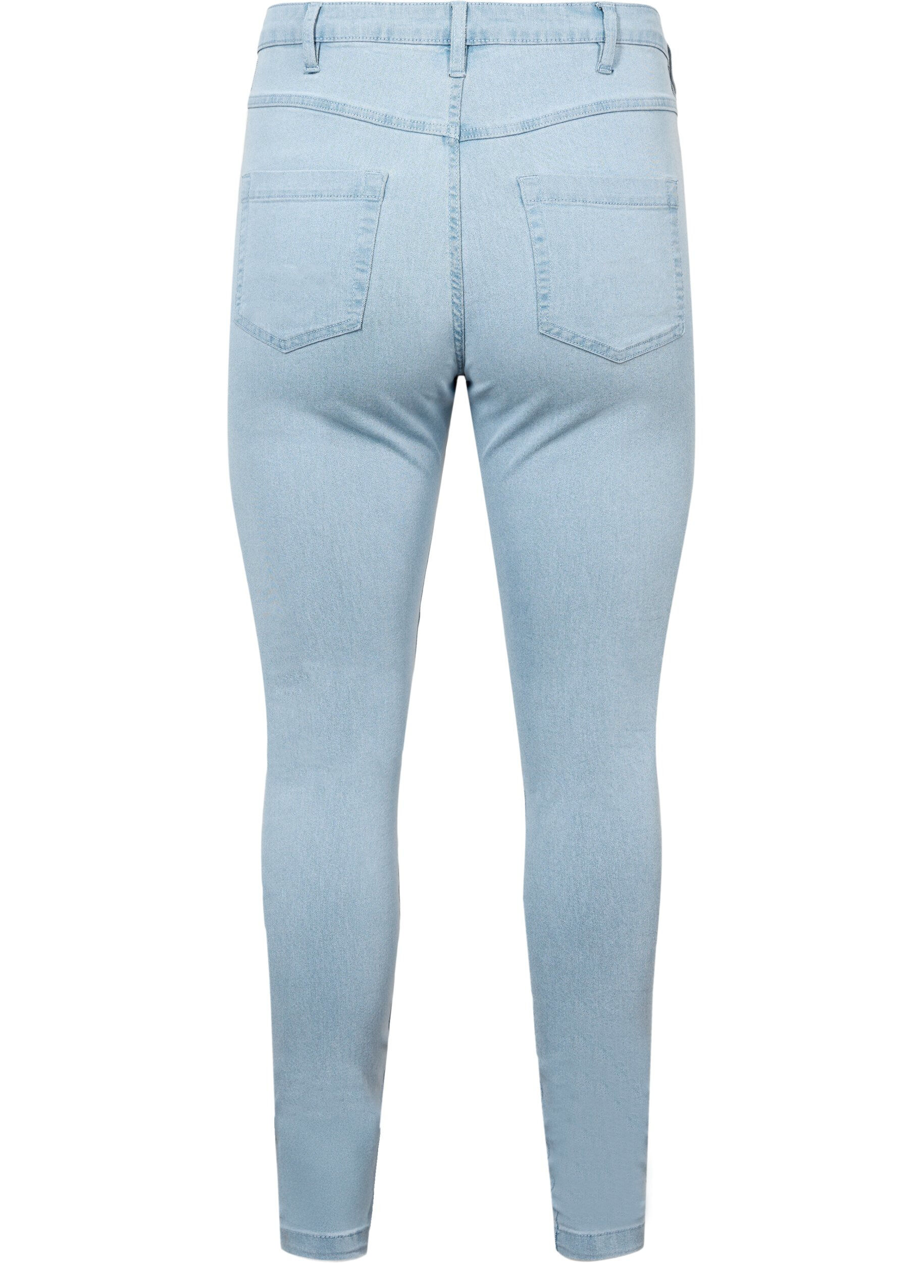 Zizzi Super slim Amy jeans med h&oslash;yt liv, Bl&aring;, Packshot image number 1