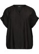Viskosebluse med knapper og tekstur, Svart, Packshot image number 0