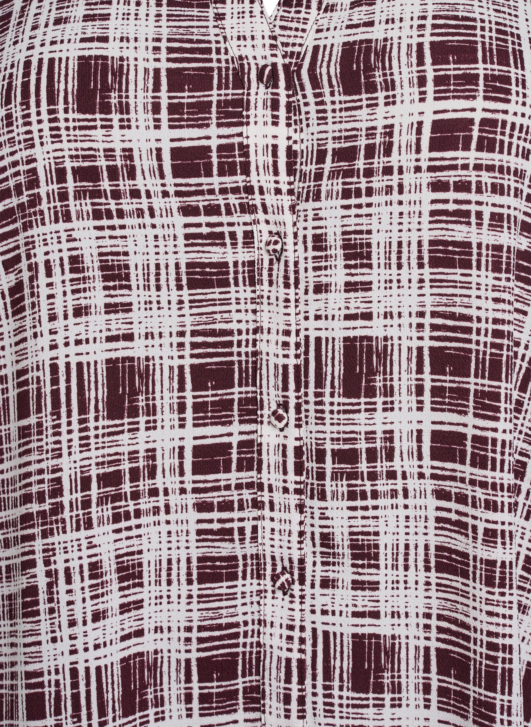 Zizzi Midikjole i A-linje med korte ermer, M&oslash;rk Bordeaux, Packshot image number 2