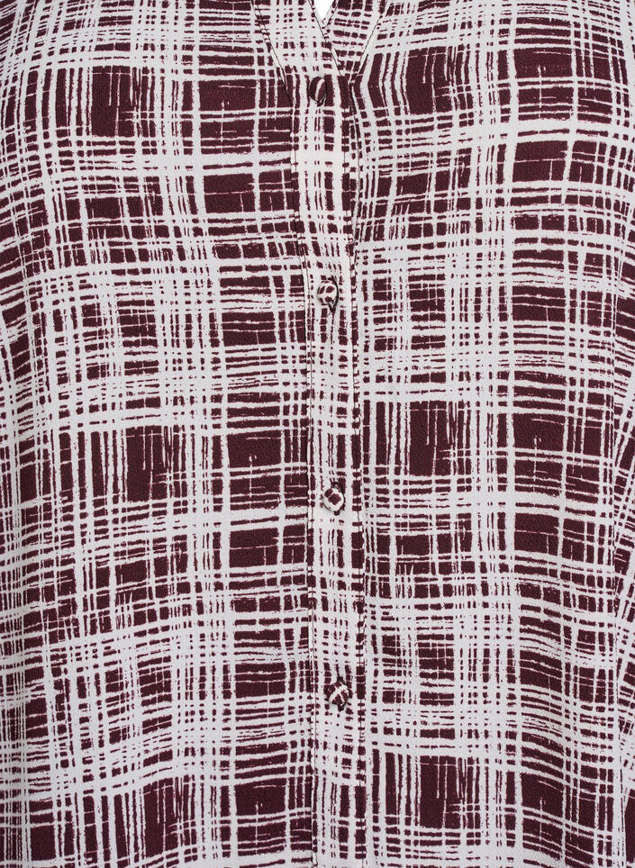 Midikjole i A-linje med korte ermer, Mørk Bordeaux, Packshot image number 2