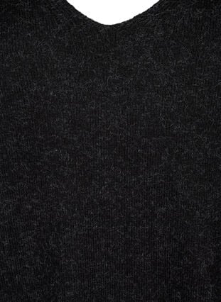 Strikket kjole med splitt, Dark Grey Melange, Packshot image number 2