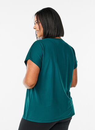Zizzi Ensfarget t-skjorte til trening, Grønn, Model image number 2