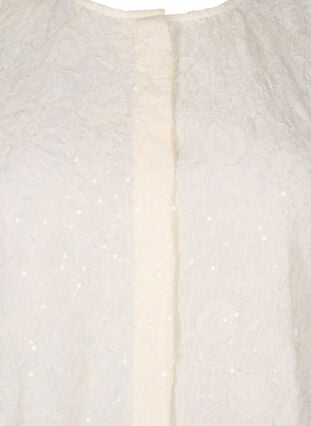 Zizzi Fest bluse med paljetter og 1/2 ermer, Vanilje, Packshot image number 2