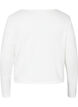 Ribbet cardigan med knyting, White, Packshot image number 1