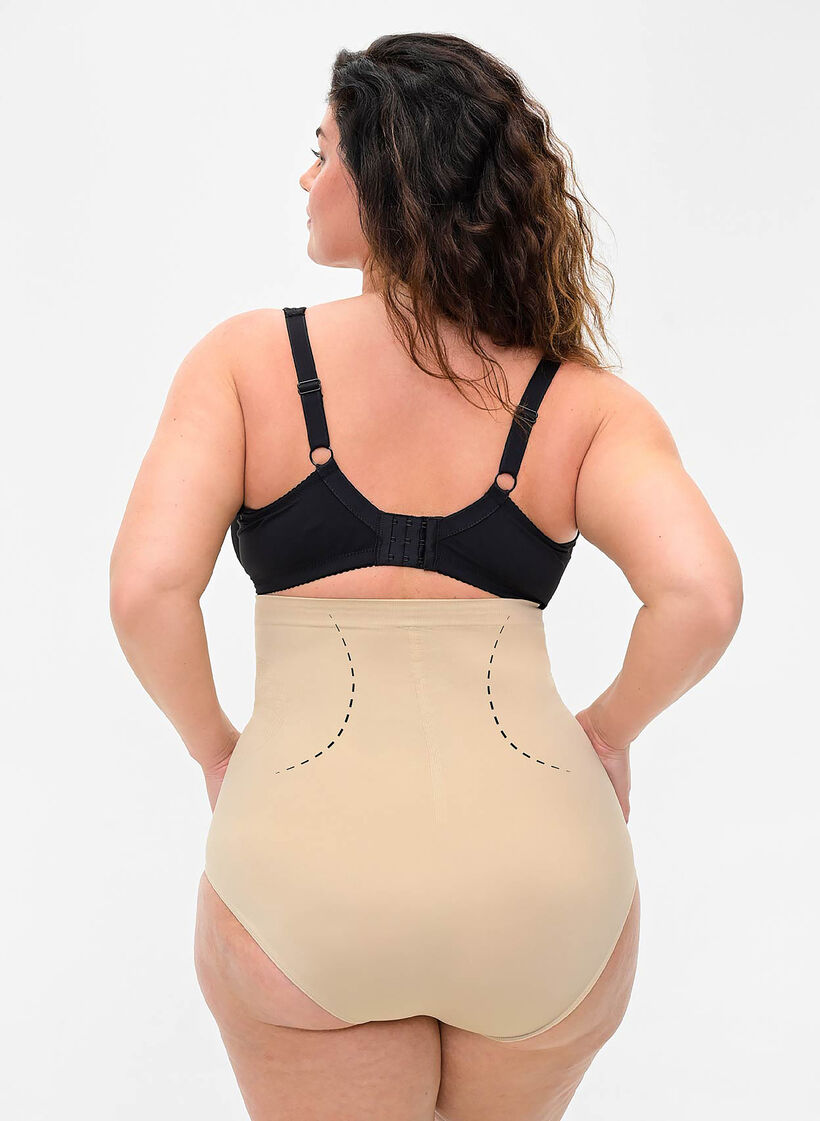 Shapewear truse med høyt liv, Beige, Model image number 1