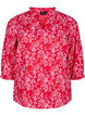 Bomullsbluse med blomstertrykk, Rød, Packshot image number 0