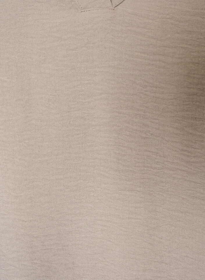Bluse med ballongsilhuett og V-hals, Beige, Packshot image number 2