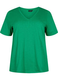 Kortermet basic t-skjorte med v-hals, Jolly Green