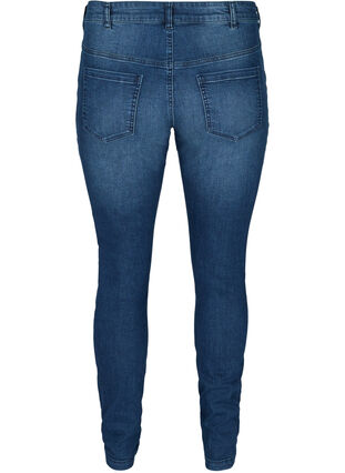 Sanna jeans med glidelåsdetaljer, Blue denim, Packshot image number 1