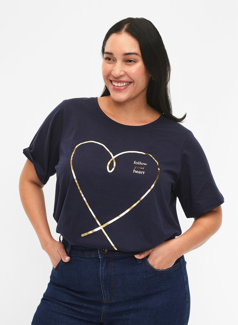 FLASH - T-skjorte med motiv, Navy Blazer, Model image number 0