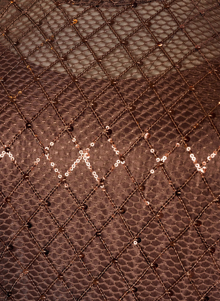 Kort paljettkjole med diamantm&oslash;nster, Brun, Packshot image number 2
