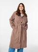 Trenchcoat med hette og knytebelte, Brun, Model image number 0