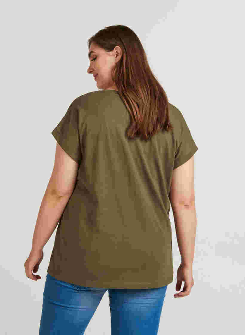 T-skjorte i bomullsmiks, Ivy Green, Model image number 1