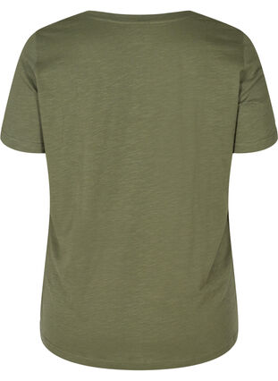 T-skjorte med trykk i organisk bomull, Thyme Melange, Packshot image number 1