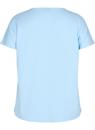 T-skjorte i bomullsmiks, Chambray Blue, Packshot image number 1