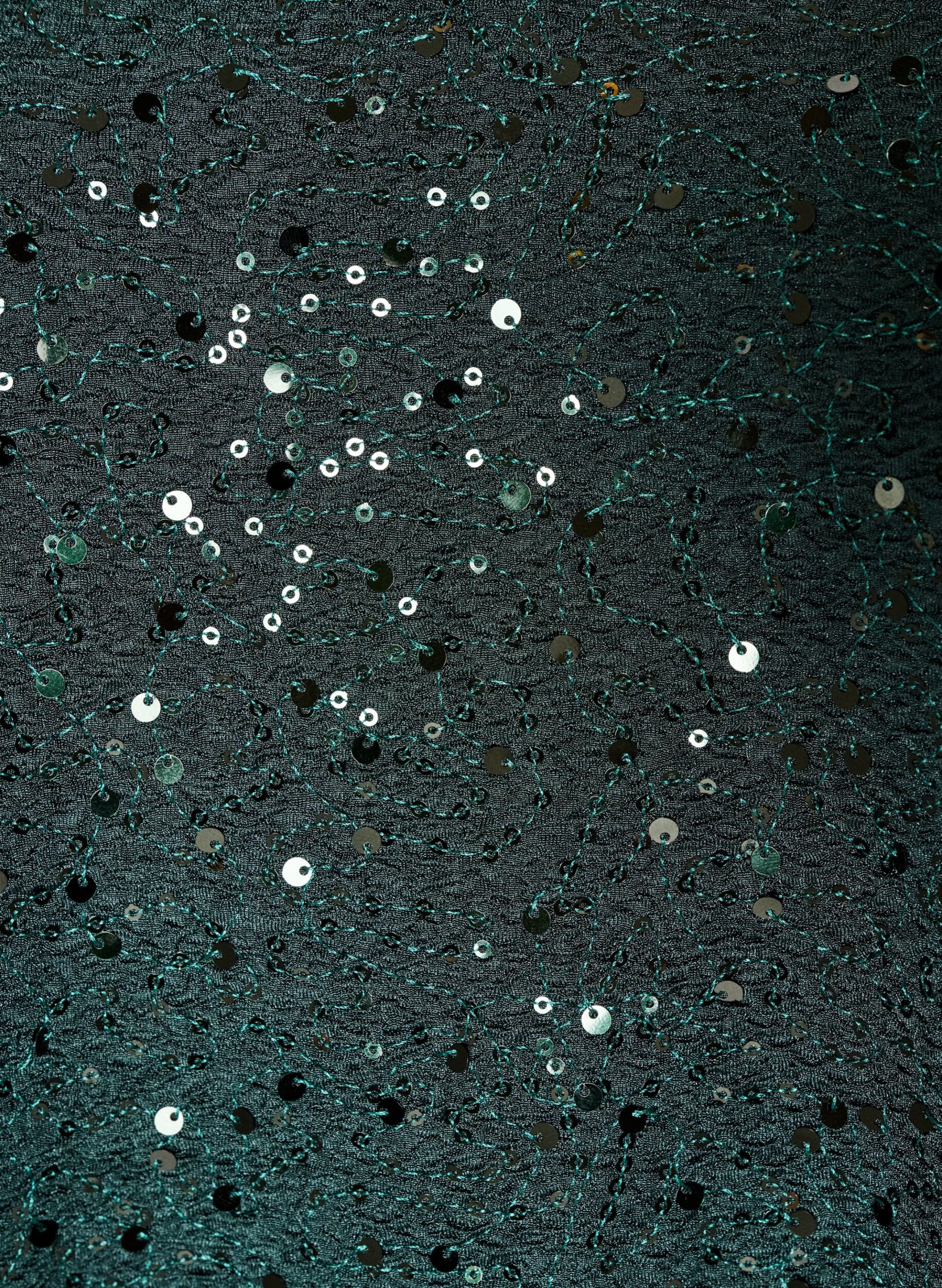 ZizziPaljettbluse med ballongermer, Gr&oslash;nn, Packshot image number 2