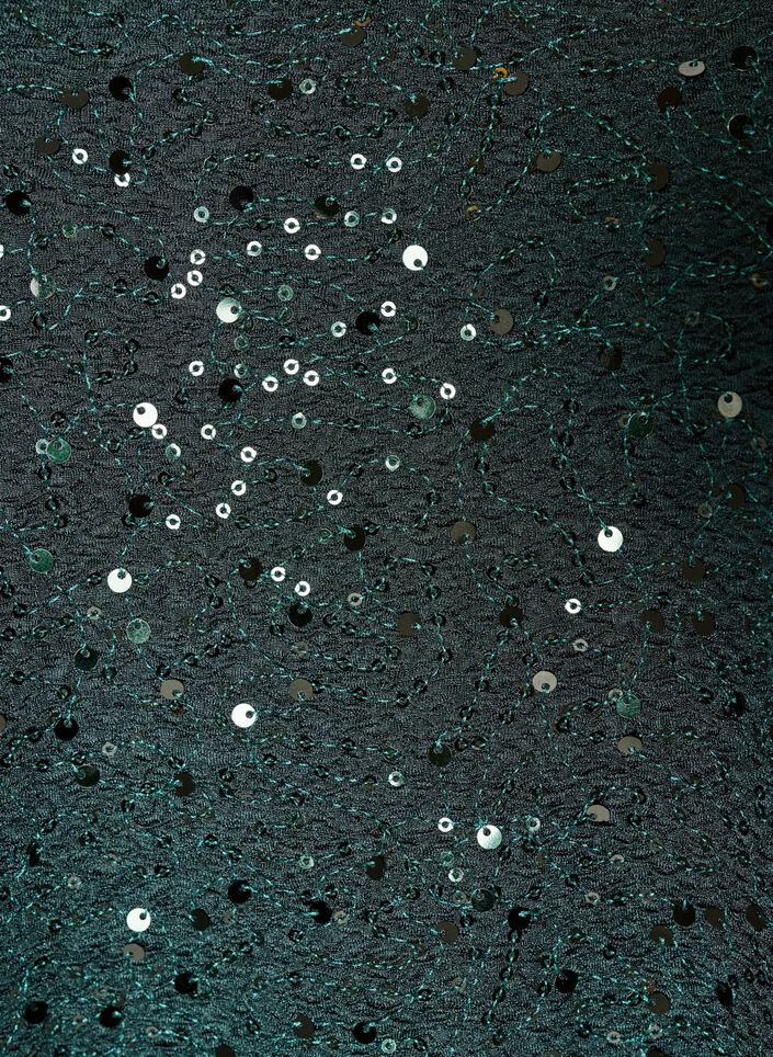 Paljettbluse med ballongermer, Gr&oslash;nn, Packshot image number 2