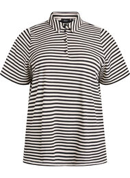 Kortermet poloskjorte med striper, Black Stripe