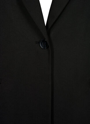 Zizzi FLASH - Enkel blazer med knapp, Svart, Packshot image number 2