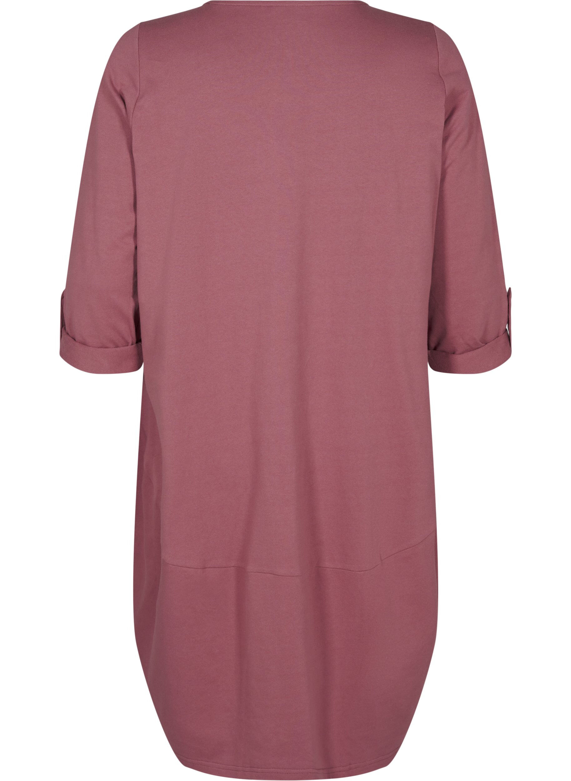 Zizzi Ballongkjole i bomull med lommer, Rosa, Packshot image number 1