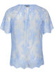 Kortermet bluse med blonder og knyting, Lilla, Packshot image number 1
