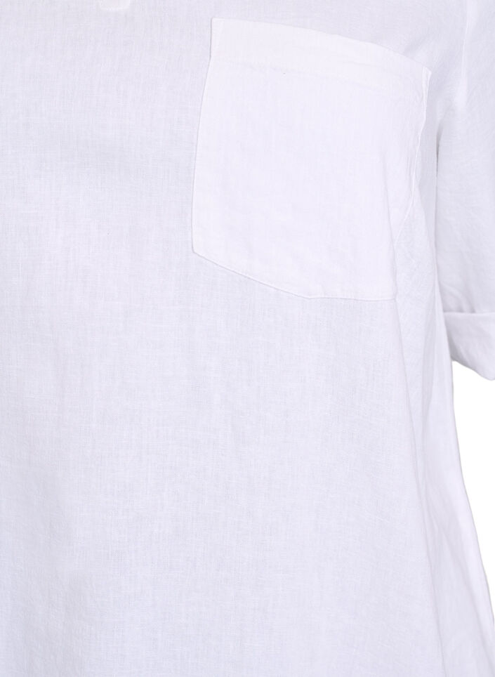 Tunika i lin og viskose med A-form, Bright White, Packshot