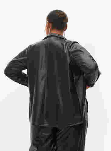 Imitert skinnskjorte, Black, Model image number 1