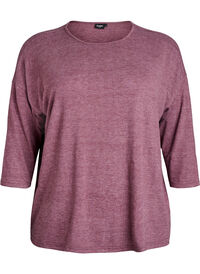 FLASH – Jersey bluse med 3/4 ermer, Rød FLASH – Jersey bluse med 3/4 ermer