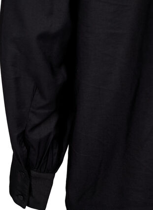 Viscose skjorte Bluse med ruffles, Black, Packshot image number 3