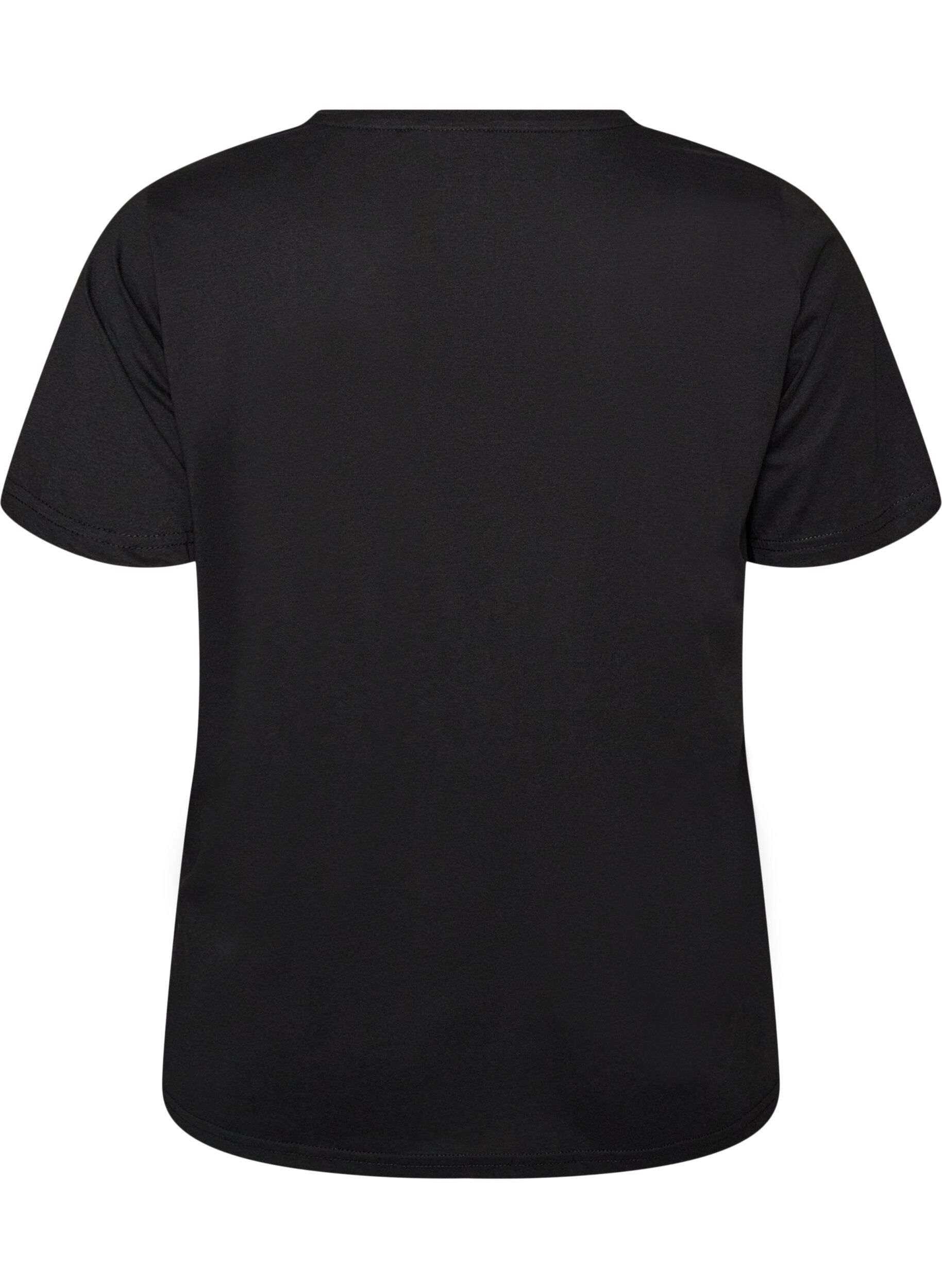 ZizziT-skjorte med trykk, Svart, Packshot image number 1