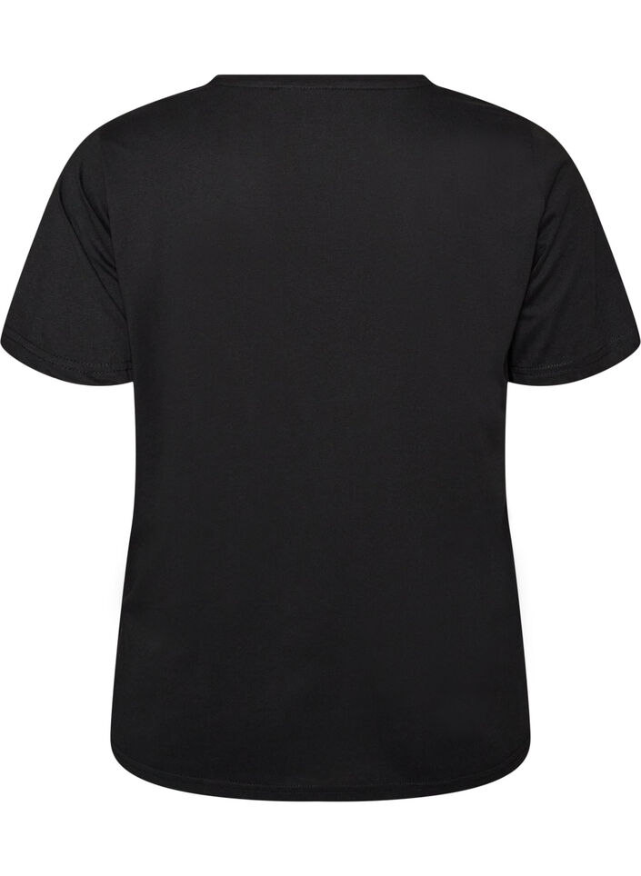 T-skjorte med trykk, Svart, Packshot image number 1
