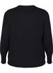 Strikket bluse med rund hals, Svart, Packshot image number 1