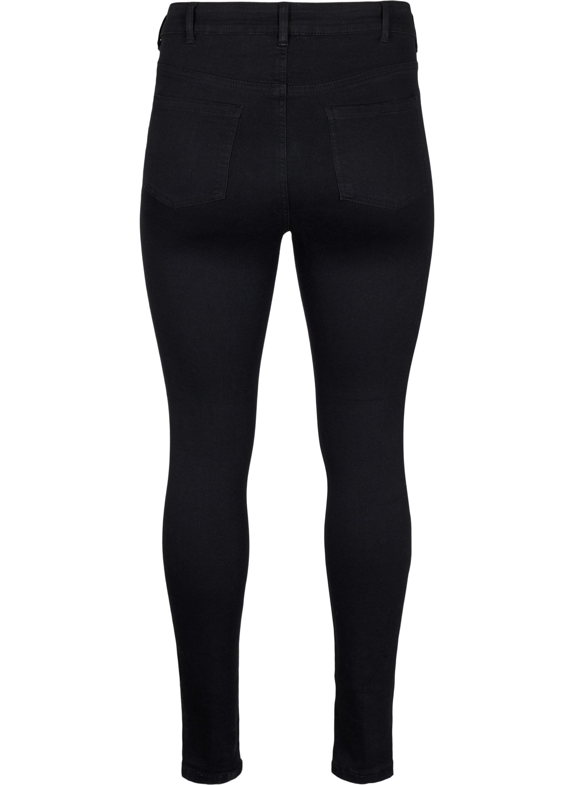 Zizzi Supersmale jeans med h&oslash;y midje, Black, Packshot image number 1