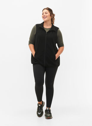 Fleecevest med lommer, Black, Model image number 2