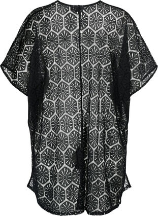 Zizzi Kaftanstrandkjole med hullmønster, Black, Packshot image number 1