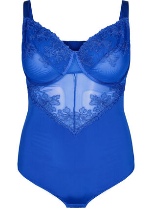 Zizzi Body med broderte detaljer, Blå, Packshot image number 0
