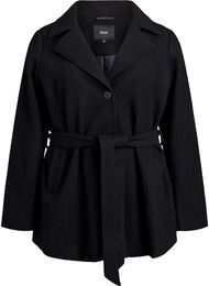 Kort kåpe med belte, Black