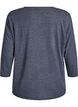 Jersey bluse med 3/4 ermer, Gr&aring;, Packshot image number 1