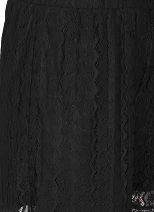 Zizzi Høytlivs shortser med blonder, Svart, Packshot image number 2