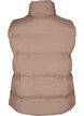 Kort puffvest med h&oslash;y krage, Brun, Packshot image number 1
