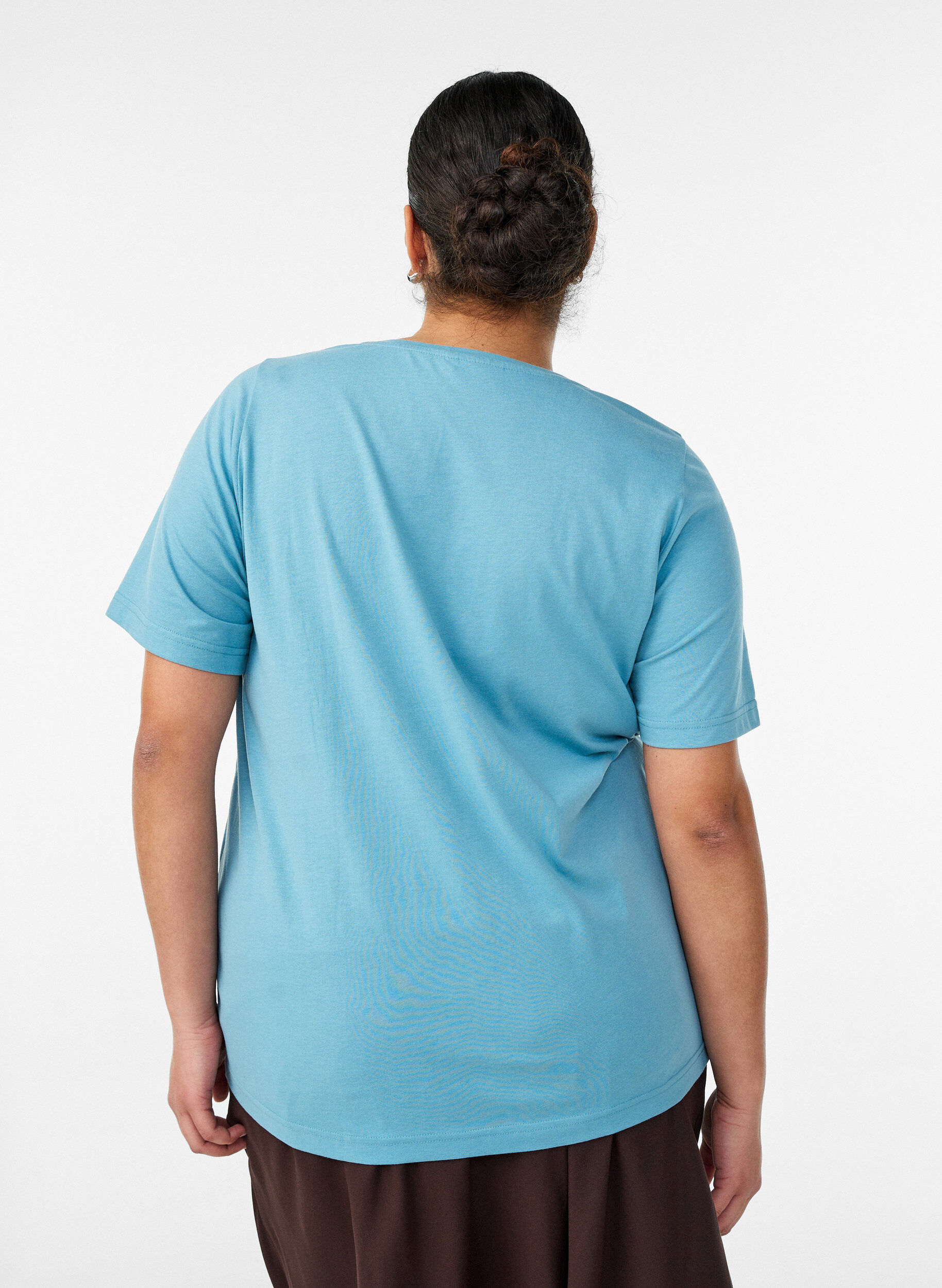 ZizziT-skjorte med trykk, Bl&aring;, Model image number 2