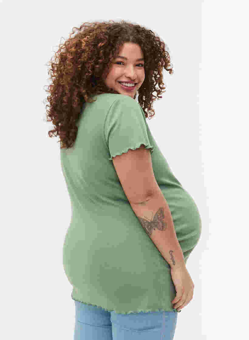 T-skjorte i ribbet materiale til gravide, Green Bay, Model image number 1