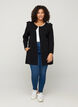 Strikkecardigan med volanger og lommer, Black, Model image number 2